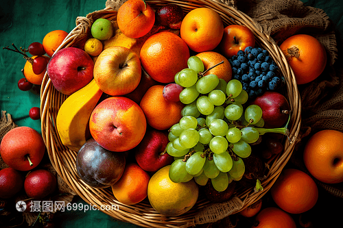 五颜六色的水果摄影图 大自然调色盘的视觉盛宴
